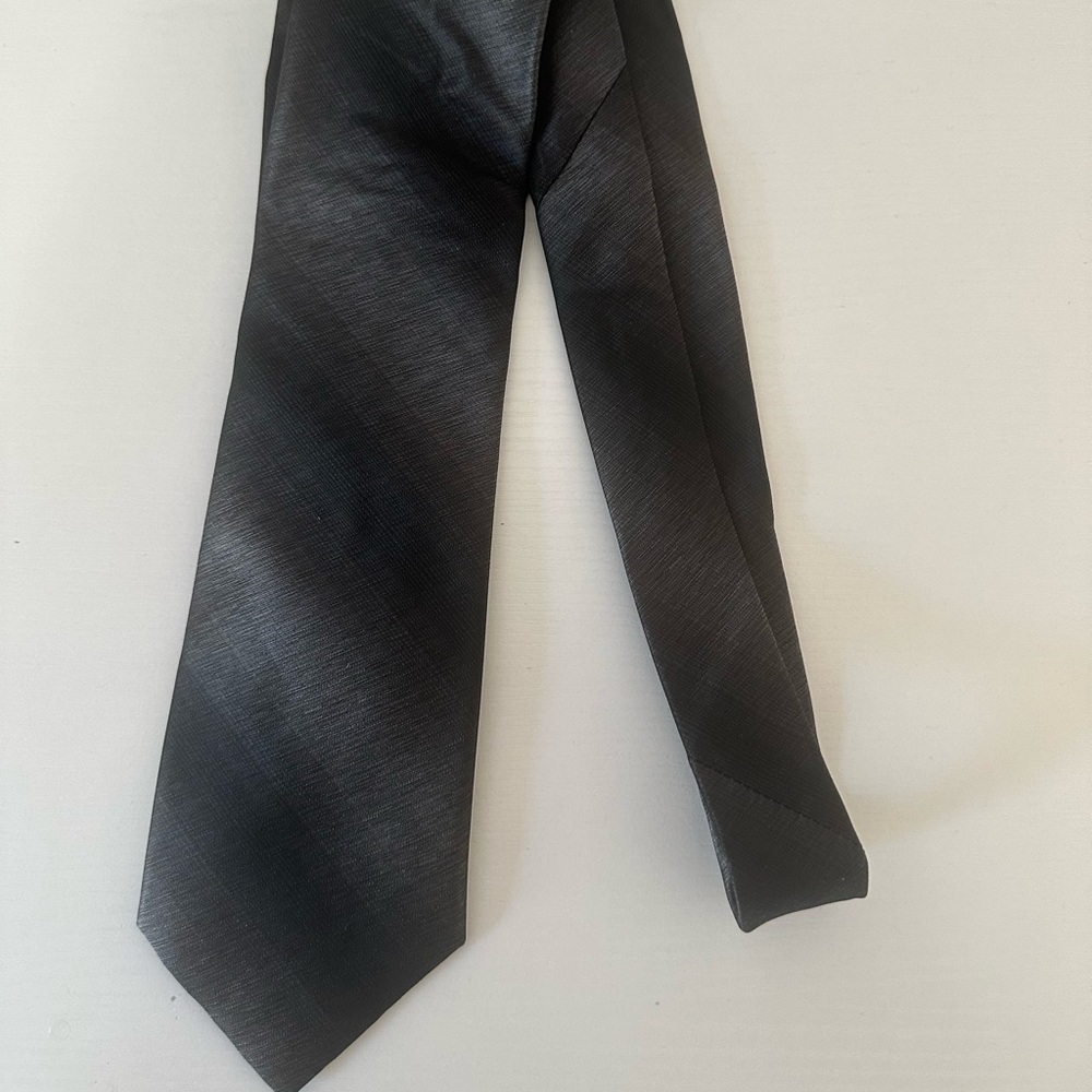 Via Europa silk black silver tie